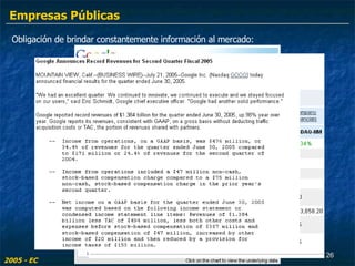 Obligación de brindar constantemente información al mercado: 2005 - EC Empresas Públicas 