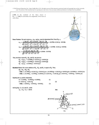 Solucionario del libro Estática Hibbeler capitulo Nº 02