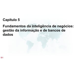 Capítulo 5
  Fundamentos da inteligência de negócios:
  gestão da informação e de bancos de
  dados




5.1
 