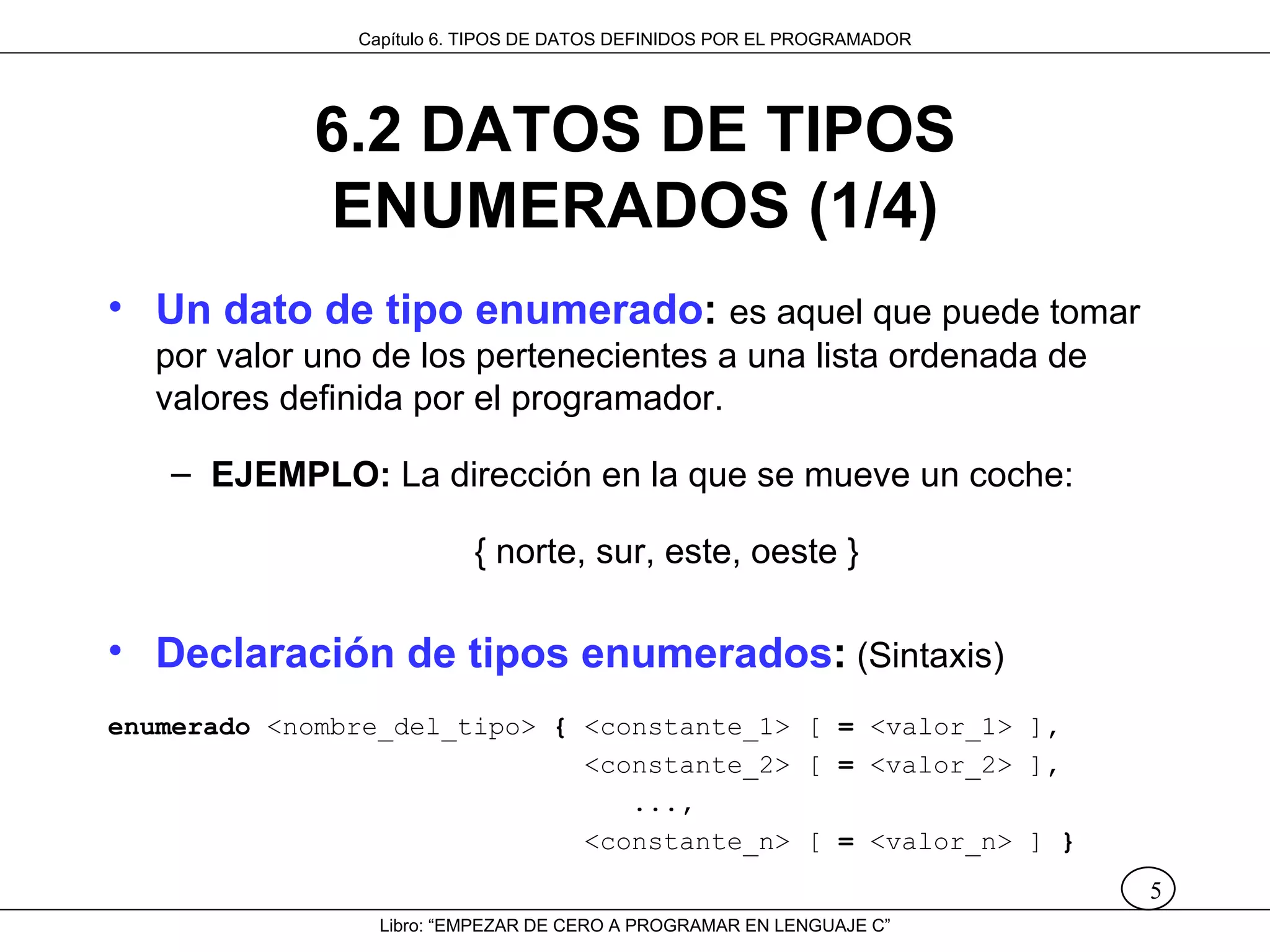 Tipos de datos definidos por el programador | PPS