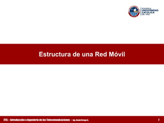 Estructura de una Red Móvil




ITEL – Introducción a Ingeniería de las Telecomunicaciones ­   Ing. David Ortega G.   7
 