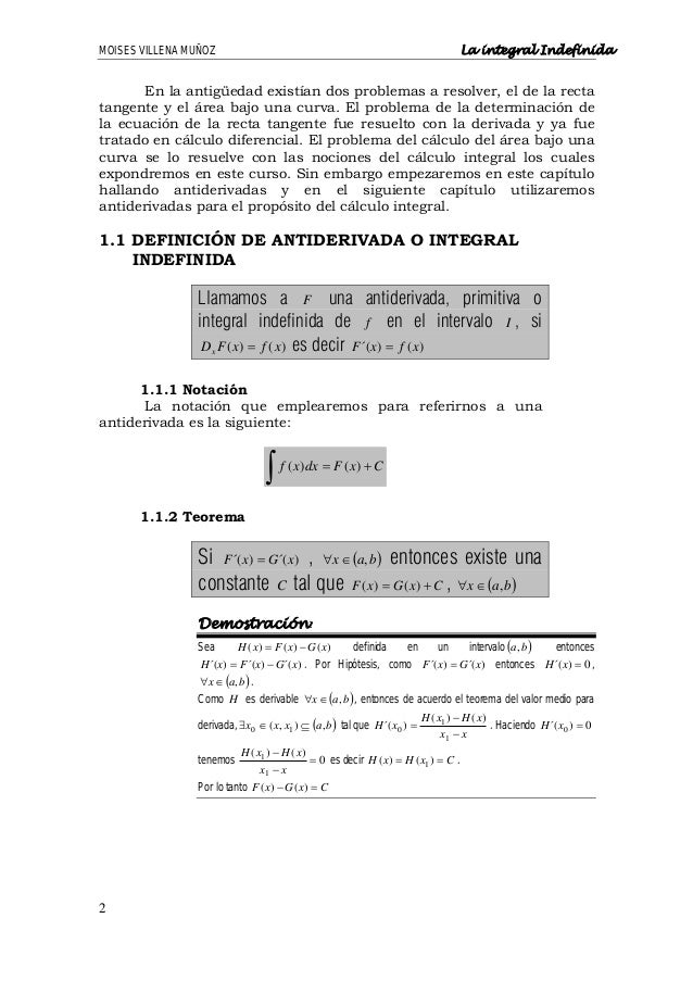 Capitulo 1 Laintegralindefinida