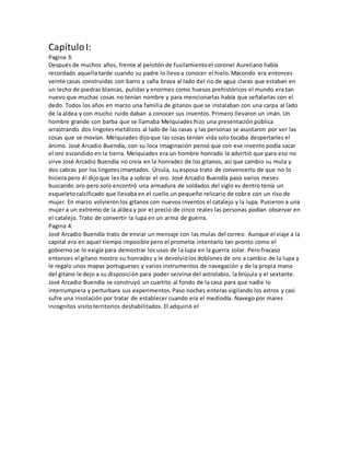 Argumento De Cien Años De Soledad Por Capítulos RESUMEN DE CIEN AÑOS DE SOLEDAD POR PAGINAS