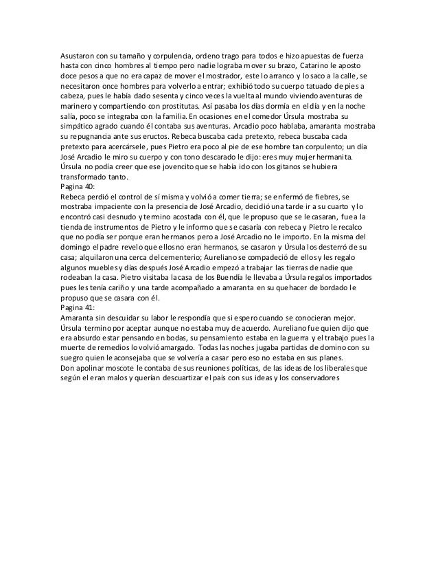 Resumen Completo Del Libro Cien Años De Soledad Leer un