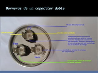 Borneras de un capacitor doble
 