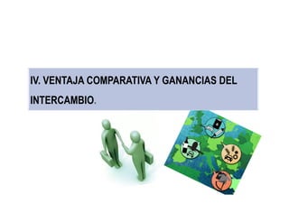 IV. VENTAJA COMPARATIVA Y GANANCIAS DEL
INTERCAMBIO.
 