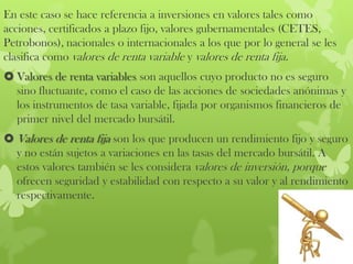 Capítulo 11: Instrumentos Financieros o Inversiones en Valores | PPTX