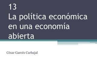 13
 La política económica
 en una economía
 abierta
César Garcés Carbajal
 