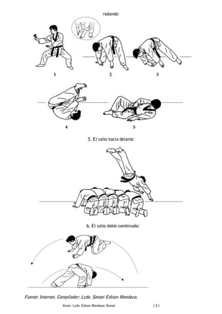 rodando:

5. El salto hacia delante:

6. El salto doble combinado:

Fuente: Internet. Compilador: Lcdo. Sensei Edison Mendoza.
Autor. Lcdo. Edison Mendoza: Sensei.

(3)

 
