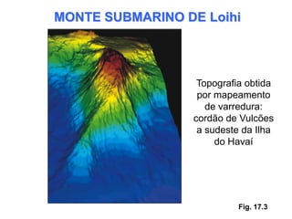 MONTE SUBMARINO DE Loihi




                  Topografia obtida
                  por mapeamento
                    de varredura:
                 cordão de Vulcões
                  a sudeste da Ilha
                      do Havaí




                           Fig. 17.3
 