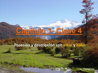 Capítulo 1- Clase 4
Posesión y descripción con estar y haber




                                                   La Patagonia
                             © All rights reserved to Joyce Bruhn de Garavito
 