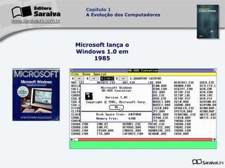 Capítulo 1
A Evolução dos Computadores

Microsoft lança o
Windows 1.0 em
1985

 
