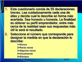 TEST DE CARACTERÍSTICAS EMPRENDEDORAS