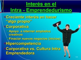 “Intrapreneurship (Intra - Emprendedurismo)”Incentivar el espíritu emprendedor en una organizaión existente a fin de innovar y lograr crecimiento