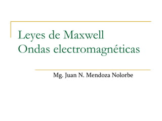Leyes de Maxwell Ondas electromagnéticas Mg. Juan N. Mendoza Nolorbe 