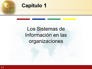 1.1
11CapítuloCapítulo
Los Sistemas de
Información en las
organizaciones
 