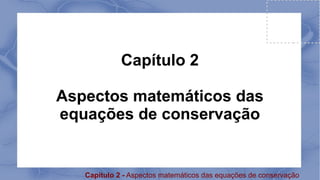 Capítulo 2 - Aspectos matemáticos das equações de conservação
Capítulo 2
Aspectos matemáticos das
equações de conservação
 