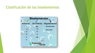 Clasificación de los bioelementos
 
