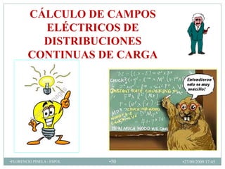 CÁLCULO DE CAMPOS
          ELÉCTRICOS DE
          DISTRIBUCIONES
        CONTINUAS DE CARGA




•FLORENCIO PINELA - ESPOL   •50   •27/09/2009 17:45
 