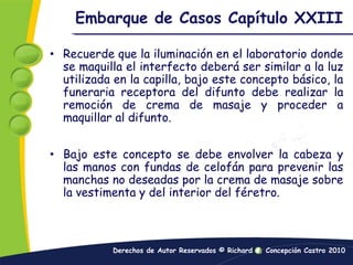 Uno cubre con crema de masaje, se aplicará sobre la superficie convexa de la tapa de los ojos antes de ser insertados.Embarque de Casos Capítulo XXIIIAdemás, de la crema de masaje aplicada a las membranas antes mencionadas, una cantidad liberal debe ser aplicada sobre la piel de la cara, cuello, orejas y manos.