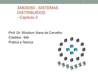 1


      SMD0050 - SISTEMAS
      DISTRIBUÍDOS
      - Capítulo 2


•Prof. Dr. Windson Viana de Carvalho
•Créditos : 64h
•Prática e Teórica
 