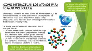 Atomo, Molecula y la vida (referencia, biologia: la vida en la tierra)