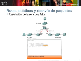 Rutas estáticas y reenvío de paquetes
 Resolución de la ruta que falta




                           © 2007 Cisco Systems, Inc. Todos los derechos reservados.   Cisco Public   40
 