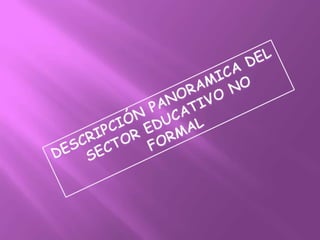 DESCRIPCIÓN PANORAMICA DEL SECTOR EDUCATIVO NO FORMAL 