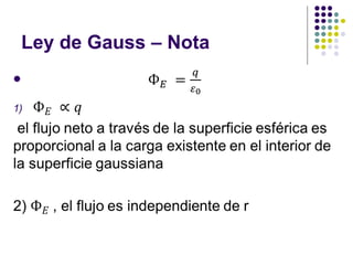 Ley de Gauss – Nota
⚫
 