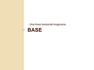 o   Una línea horizontal imaginaria.

BASE
 