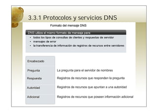 3.3.1 Protocolos y servicios DNS
 