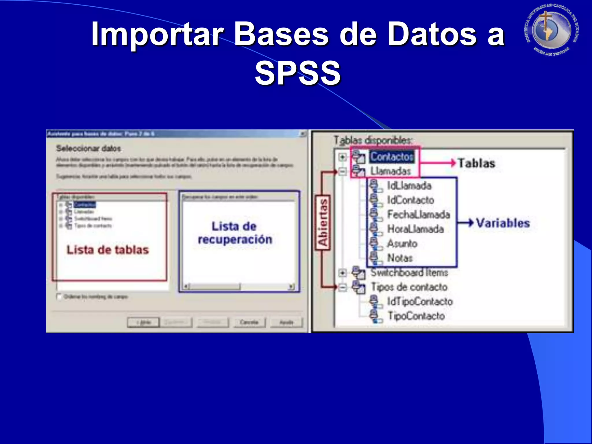 Importar Bases de Datos a
SPSS

 