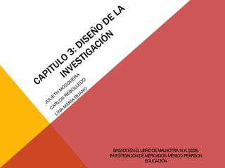 BASADOENELLIBRODEMALHOTRA,N.K.(2008).
INVESTIGACIÓNDEMERCADOS.MÉXICO:PEARSON
EDUCACIÓN
 