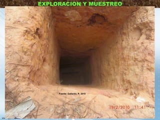 EXPLORACION Y MUESTREO
MECANICA DE SUELOS – INGENIERIA CIVIL – Prof: R.G.A.
3:12 8
Fuente: Gallardo, R. 2010
 