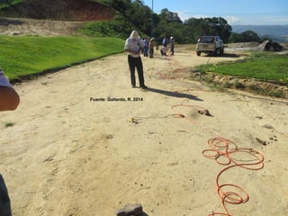 MECANICA DE SUELOS – INGENIERIA CIVIL – Prof: R.G.A.
EXPLORACION Y MUESTREO
EMSAYO REFRACCION SISMICA
3:26 86
Fuente: Gallardo, R. 2014
 