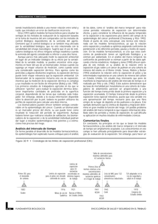 HERRAMIENTAS Y ENFOQUES




        siendo insatisfactorio debido a una menor relación entre señal y                  de los datos, como el “análisis del marco temporal” para rela-
        ruido, que introduce un error de clasificación incorrecta.                        cionar períodos relevantes de exposición con determinados
           Droz (1991) aplicó modelos farmacocinéticos para estudiar las                  efectos, y para considerar la influencia de las pautas temporales
        ventajas de los métodos de evaluación de la exposición basados                    en la exposición o las exposiciones pico dentro del campo de la
        en la toma de muestras del aire comparados con los métodos de                     epidemiología del cáncer profesional (Checkoway y Rice 1992).
        control Biológico dependientes de la semivida del agente.                         Desde el punto de vista conceptual, esta técnica está relacio-
        Demostró que el control biológico se ve también muy afectado                      nada con los modelos farmacocinéticos, ya que la relación
        por la variabilidad biológica, que no está relacionada con la                     entre exposición y resultado se optimiza asignando coeficientes de
        variabilidad del ensayo toxicológico. Sugirió que el uso de indi-                 ponderación a los diferentes períodos, pautas y niveles de exposi-
        cadores biológicos no ofrece ninguna ventaja estadística cuando                   ción. En los modelos farmacocinéticos, se cree que estos coefi-
        la semivida del agente considerado es inferior a unas diez horas.                 cientes de ponderación tienen un significado fisiológico y se
           Aunque parece más adecuado medir la exposición ambiental                       estiman por adelantado. En el análisis del marco temporal, los
        en lugar de un indicador biológico de su efecto por la variabi-                   coeficientes de ponderación se estiman a partir de los datos apli-
        lidad de la variable medida, se pueden encontrar otros argu-                      cando criterios estadísticos. Hodgson y Jones (1990) ofrecen ejem-
        mentos en favor del uso de un biomarcador, incluso cuando eso                     plos de este método en su análisis de la relación entre la
        suponga un mayor esfuerzo de medición, como cuando existe                         exposición al gas radón y el cáncer de pulmón en una cohorte de
        una considerable exposición dérmica. Para agentes como los                        mineros del estaño en el Reino Unido. Seixas, Robins y Becker
        pesticidas y algunos disolventes orgánicos, la exposición dérmica                 (1993) analizaron la relación entre la exposición al polvo y las
        puede tener mayor relevancia que la exposición ambiental. Un                      enfermedades respiratorias en una cohorte de mineros del carbón
        biomarcador de la exposición incluiría esta vía de exposición,                    en Estados Unidos. Un estudio muy interesante que pone de
        mientras que la medición de la exposición dérmica es compleja                     manifiesto la importancia del análisis del intervalo de tiempo es el
        y sus resultados no son fáciles de interpretar (Boleij y cols. 1995).             realizado por Peto y cols. (1982). Estos autores demostraron que
        Los primeros estudios de trabajadores agrícolas en los que se                     las tasas de mortalidad por mesotelioma en una cohorte de traba-
        utilizaron “parches” para evaluar la exposición dérmica detec-                    jadores de aislamientos parecían ser proporcionales a una
        taron importantes cantidades de pesticidas en la superficie                       función del tiempo transcurrido desde la primera exposición y la
        corporal, dependiendo de las tareas que realizaba cada traba-                     exposición acumulada. El tiempo transcurrido desde la primera
        jador. Sin embargo, debido a la escasa información disponible                     exposición tenía especial relevancia, puesto que esta variable era
        sobre la absorción por la piel, todavía no pueden utilizarse los                  una aproximación del tiempo necesario para que una fibra
        perfiles de exposición para calcular una dosis interna.                           emigre de su lugar de depósito en los pulmones a la pleura. Este
           Los biomarcadores pueden ofrecer también ventajas conside-                     ejemplo demuestra que la cinética de depósito y migración deter-
        rables en la epidemiología del cáncer. Cuando un biomarcador                      mina en gran medida la función del riesgo. Un posible problema
        es un marcador precoz del efecto, su uso puede tener como                         del análisis del marco temporal es que requiere información deta-
        resultado la reducción del período de seguimiento. Aunque                         llada sobre los períodos y niveles de exposición, lo cual dificulta
        todavía tienen que realizarse estudios de validación, los biomar-                 su aplicación en muchos estudios de enfermedades crónicas.
        cadores de la exposición o de la sensibilidad individual podrían
        dar lugar a estudios epidemiológicos más potentes y a estima-                     Comentarios finales
        ciones más precisas del riesgo.                                                   En conclusión, los principios en los que se basan los modelos
                                                                                          farmacocinéticos y los análisis del marco temporal o el intervalo
        Análisis del intervalo de tiempo                                                  de tiempo son ampliamente aceptados. Los conocimientos en este
        De forma paralela al desarrollo de los modelos farmacocinéticos,                  campo se han utilizado principalmente para desarrollar estrate-
        los epidemiólogos han explorado nuevos enfoques para el análisis                  gias de evaluación de la exposición. Sin embargo, para hacer un

        Figura 30.9 • Cronología de los límites de exposición profesional (OEL).




                                                                                                    Tabla de concentraciones
                                                                                                    máximas admisibles para
                                                                                                      63 sustancias tóxicas

                                                                      Límites de
                                                                      exposición              Primera lista de
                                                                        para 33         normas relativas a las
                                                                      sustancias              concentraciones
          Primer OEL para                    Límites de exposición encontradas en      máximas admisibles de        Lista de MAC para 132       TLV adoptados en la
            el monóxido                  para el polvo con elevado distintos lugares      sustancias químicas       contaminantes                Ley de seguridad y
             de carbono                       contenido de cuarzo     de trabajo        en el lugar de trabajo      atmosféricos industriales    salud en el trabajo



             1883                                           1916        1921                          1941          1945                                 1970
             Gruber                                 Minas de oro de   Bureau of Mines                 ACGIH         Cook                              Congreso de
                                                          Sudáfrica   de Estados Unidos                                                              Estados Unidos
                                                                                                            1942
                                                                                                            ACGIH



30.30   FUNDAMENTOS BIOLOGICOS                                                                    ENCICLOPEDIA DE SALUD Y SEGURIDAD EN EL TRABAJO
 