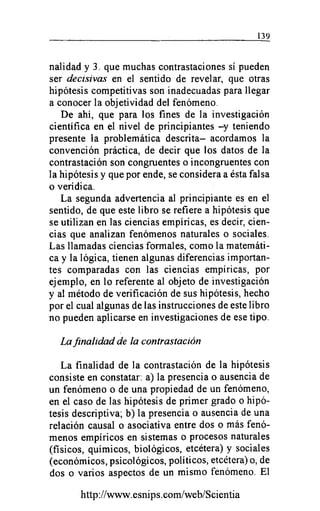 La Contrastación de la Hipótesis