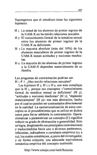 La Contrastación de la Hipótesis