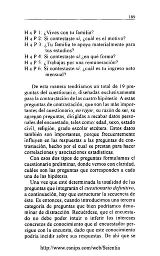 La Contrastación de la Hipótesis