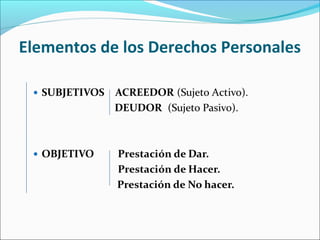 Elementos de los Derechos Personales
 