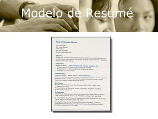 Modelo de Resumé 