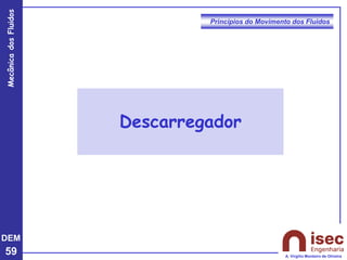 DEM
59
Mecânica
dos
Fluidos
A. Virgílio Monteiro de Oliveira
Princípios do Movimento dos Fluidos
Descarregador
 