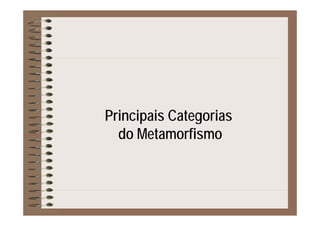 Principais CategoriasPrincipais Categorias
do Metamorfismodo Metamorfismo
 