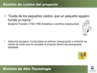 Capitulo 6 gestion de costos del proyecto | PPTX
