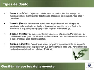 Capitulo 6 gestion de costos del proyecto | PPTX