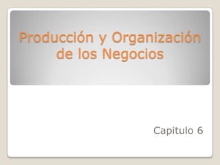Producción y Organización
     de los Negocios




                  Capitulo 6
 