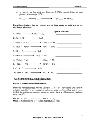 REACCIONES QUÍMICAS