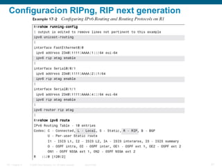 © 2006 Cisco Systems, Inc. All rights reserved. Cisco PublicITE 1 Chapter 6 21
Configuracion RIPng, RIP next generation
 