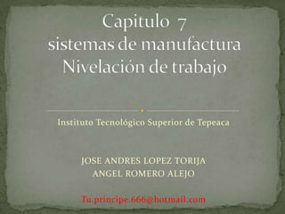 Instituto Tecnológico Superior de Tepeaca



     JOSE ANDRES LOPEZ TORIJA
       ANGEL ROMERO ALEJO

     Tu.principe.666@hotmail.com
 