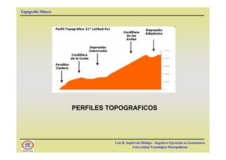 Topografía Minera
Luis R. Sepúlveda Hidalgo – Ingeniero Ejecución en Geomensura
Universidad Tecnológica Metropolitana
PERFILES TOPOGRAFICOS
 
